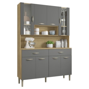 Kit Cozinha 8P 2G 122 cm Golden Freijo Gris KTP