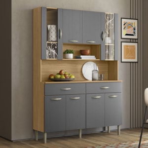 Kit Cozinha 8P 2G 122 cm Golden Freijo Gris KTP