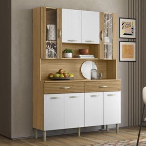 Kit Cozinha 8P 2G 122 cm Golden Freijo Supremo Cp Ripado Freijo KTP