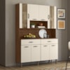 Kit Cozinha 8P 2G 122 cm Golden Nogueira Off White KTP