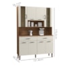 Kit Cozinha 8P 2G 122 cm Golden Nogueira Off White KTP