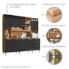 Kit Cozinha 9 Portas Mega 208 cm Cinamomo Grafite ARMoveis