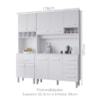 Kit Cozinha 9P 4G 180 cm Vitoria Branco Mobbs