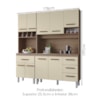 Kit Cozinha 9P 4G 180 cm Vitoria Savana Off White Mobbs