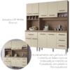 Kit Cozinha 9P 4G 180 cm Vitoria Savana Off White Mobbs