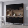 Kit Cozinha 9P 4G 180 cm Vitoria Savana Preto Mobbs