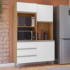 Kit Cozinha Compacta 4 Portas 120 cm Livia Amendoa Branco REAJL