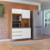 Kit Cozinha Compacta 4 Portas 120 cm Livia Amendoa Branco REAJL