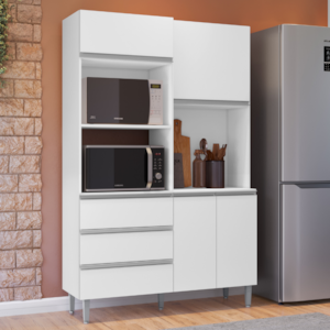 Kit Cozinha Compacta 4 Portas 120 cm Livia Branco REAJL