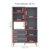 Kit Cozinha Compacta 4 Portas 120 cm Livia Cinza REAJL