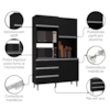 Kit Cozinha Compacta 4 Portas 120 cm Livia Preto REAJL
