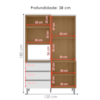 Kit Cozinha Compacta 4 Portas 180 cm Livia Amendoa Branco REAJL