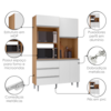 Kit Cozinha Compacta 4 Portas 180 cm Livia Amendoa Branco REAJL