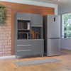 Kit Cozinha Compacta 4 Portas 180 cm Livia Cinza REAJL