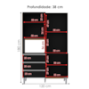 Kit Cozinha Compacta 4 Portas 180 cm Livia Preto REAJL