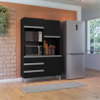 Kit Cozinha Compacta 4 Portas 180 cm Livia Preto REAJL