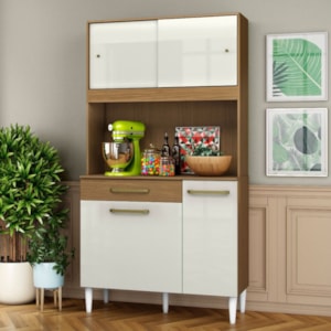 Kit Cozinha Compacta 4 Portas 2004306 91 cm Atacama Off White ARMoveis