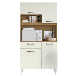 Kit Cozinha Compacta 4 Portas Malva Roma 91 cm Atacama Off White ARMoveis