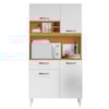 Kit Cozinha Compacta 4 Portas Malva Roma 91 cm Cinamomo Branco ARMoveis