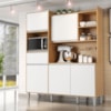 Kit Cozinha Compacta 5 Portas 160 cm Isabel Amendoa Branco REAJL Moveis