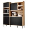 Kit Cozinha Compacta 5 Portas 160 cm Isabel Amendoa Preto REAJL Moveis