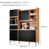 Kit Cozinha Compacta 5 Portas 160 cm Isabel Amendoa Preto REAJL Moveis