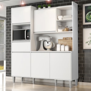 Kit Cozinha Compacta 5 Portas 160 cm Isabel Branco REAJL Moveis