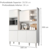 Kit Cozinha Compacta 5 Portas 160 cm Isabel Branco REAJL Moveis