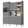 Kit Cozinha Compacta 5 Portas 160 cm Isabel Cinza REAJL Moveis