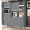 Kit Cozinha Compacta 5 Portas 160 cm Isabel Cinza REAJL Moveis