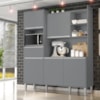 Kit Cozinha Compacta 5 Portas 160 cm Isabel Cinza REAJL Moveis