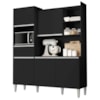 Kit Cozinha Compacta 5 Portas 160 cm Isabel Preto REAJL Moveis