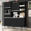 Kit Cozinha Compacta 5 Portas 160 cm Isabel Preto REAJL Moveis