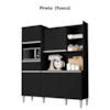 Kit Cozinha Compacta 5 Portas 160 cm Isabel Preto REAJL Moveis