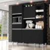 Kit Cozinha Compacta 5 Portas 160 cm Isabel Preto REAJL Moveis