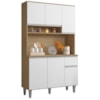 Kit Cozinha Compacta 6 Portas 105 cm Marcia Amendoa Branco REAJL Moveis