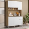 Kit Cozinha Compacta 6 Portas 105 cm Marcia Amendoa Branco REAJL Moveis