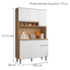 Kit Cozinha Compacta 6 Portas 105 cm Marcia Amendoa Branco REAJL Moveis