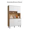 Kit Cozinha Compacta 6 Portas 105 cm Marcia Amendoa Branco REAJL Moveis