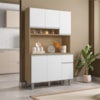 Kit Cozinha Compacta 6 Portas 105 cm Marcia Amendoa Branco REAJL Moveis