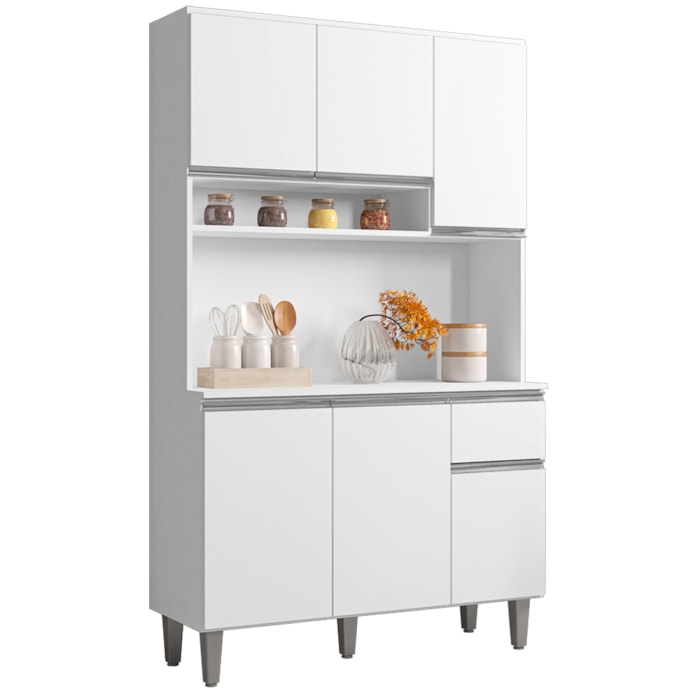 Kit Cozinha Compacta 6 Portas 105 cm Marcia Branco REAJL Moveis
