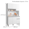 Kit Cozinha Compacta 6 Portas 105 cm Marcia Branco REAJL Moveis