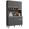 Kit Cozinha Compacta 6 Portas 105 cm Marcia Cinza REAJL Moveis
