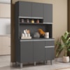 Kit Cozinha Compacta 6 Portas 105 cm Marcia Cinza REAJL Moveis