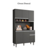 Kit Cozinha Compacta 6 Portas 105 cm Marcia Cinza REAJL Moveis