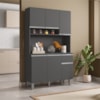 Kit Cozinha Compacta 6 Portas 105 cm Marcia Cinza REAJL Moveis
