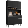 Kit Cozinha Compacta 6 Portas 105 cm Marcia Preto REAJL Moveis
