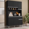 Kit Cozinha Compacta 6 Portas 105 cm Marcia Preto REAJL Moveis