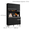 Kit Cozinha Compacta 6 Portas 105 cm Marcia Preto REAJL Moveis