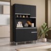 Kit Cozinha Compacta 6 Portas 105 cm Marcia Preto REAJL Moveis